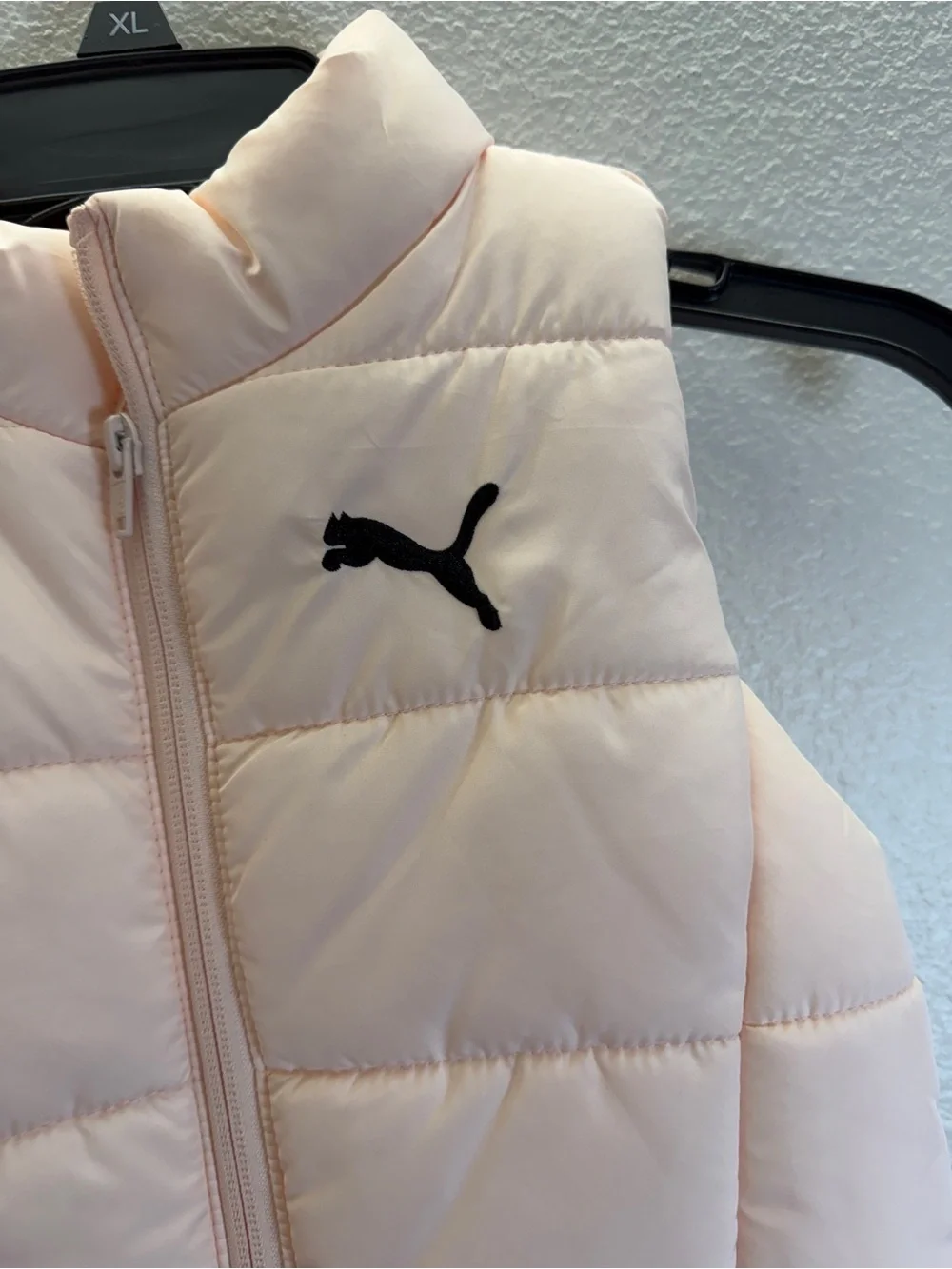 Puma Girls Light Pink Quilted Puffer Vest